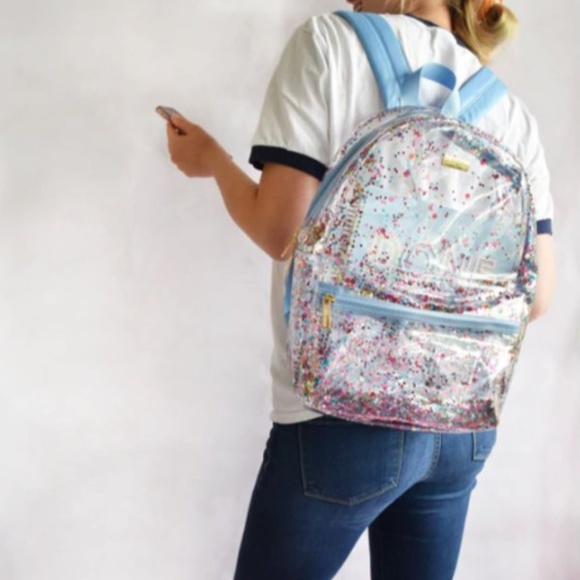 clear confetti backpack